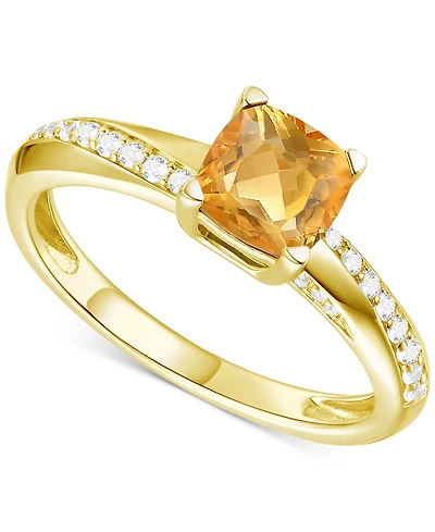 Amethyst (3/4 ct. t.w.) & Lab-Grown White Sapphire (1/6 14k Gold-Plated Sterling Silver (Also Available Additional Gemstones)