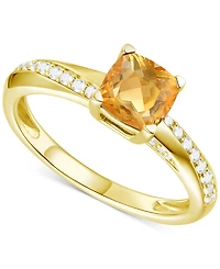 Amethyst (3/4 ct. t.w.) & Lab-Grown White Sapphire (1/6 14k Gold-Plated Sterling Silver (Also Available Additional Gemstones)