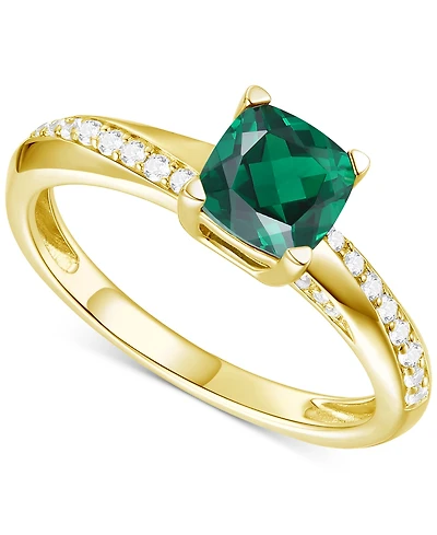 Amethyst (3/4 ct. t.w.) & Lab-Grown White Sapphire (1/6 14k Gold-Plated Sterling Silver (Also Available Additional Gemstones)