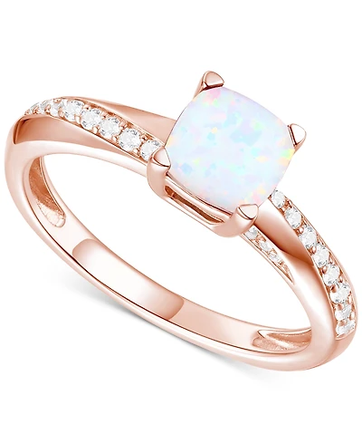 Amethyst (3/4 ct. t.w.) & Lab-Grown White Sapphire (1/6 14k Gold-Plated Sterling Silver (Also Available Additional Gemstones)