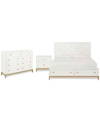 Chelsea 3-Pc. Bedroom Set (King Storage Bed, Dresser & Nightstand)