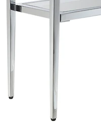 Convenience Concepts 31.5" Nadia Glass Chrome Entry Hall Table with Shelf