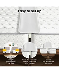 Sugift 9-inch Wide Bed Bridge Twin to King Converter Kit with Strap