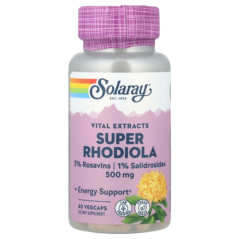 Solaray Vital Extracts Super Rhodiola 500 mg - 60 VegCaps