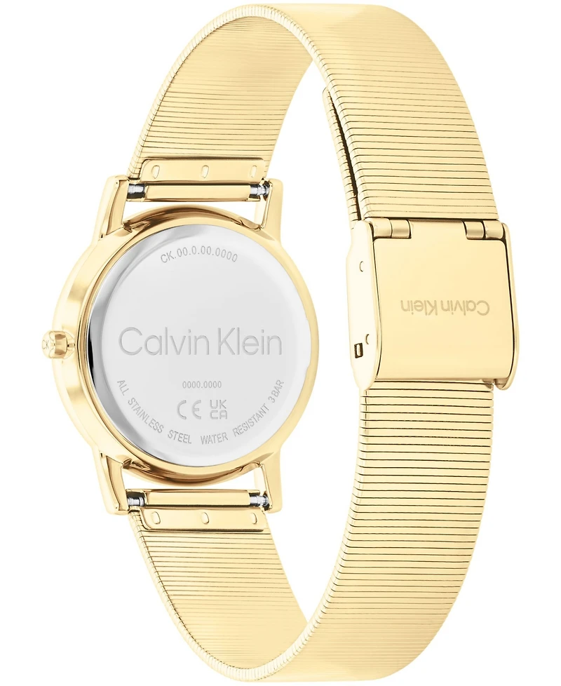Calvin Klein Women's Ck Feel Gold-Tone Stainless Steel Mesh Watch 30mm