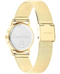 Calvin Klein Women's Ck Feel Gold-Tone Stainless Steel Mesh Watch 30mm