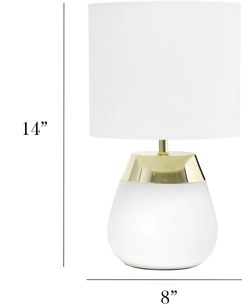 Simple Designs 14" Tall Modern Contemporary Two Toned Metallic Gold and White Metal Bedside Table Desk Lamp