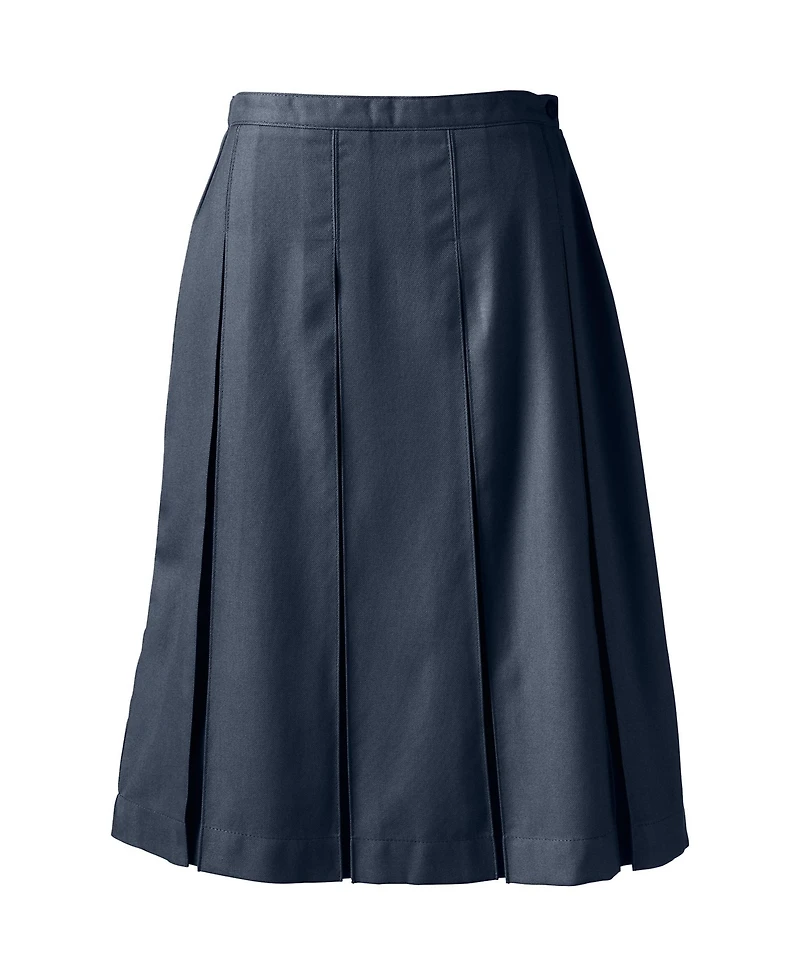 Lands' End Women's Box Pleat Skirt Below the Knee