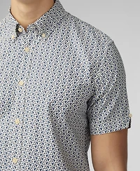 Ben Sherman Men's Geo Wave Print Short Sleeve Shirt