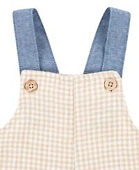Levi's Baby Boys Gingham Shortall and T-shirt Set