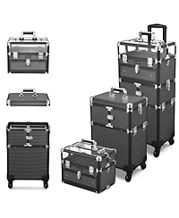 Byootique 2in1 Nail Polish Organizer Rolling Makeup Train Case Manicure