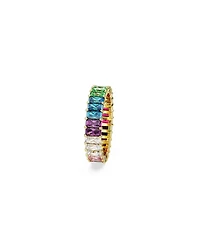 Swarovski Multicolored Baguette Cut Gold-Tone Plated Matrix Ring