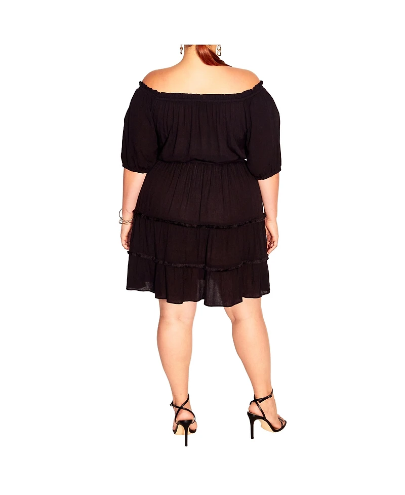 City Chic Women's Fiesta Fringe Dress