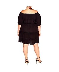 City Chic Women's Fiesta Fringe Dress