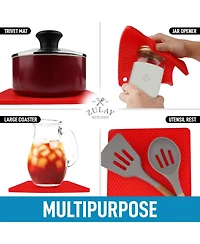 Zulay Kitchen 4 Pack Non-Slip Silicone Trivet Mat Set