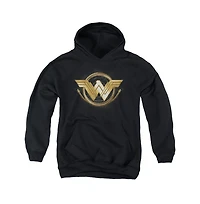 Wonder Woman Movie Youth Lasso Logo Pull Over Hoodie / Hooded Sweatshirt