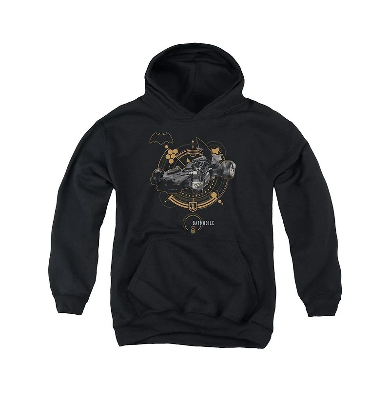 Justice League Movie Youth Batmobile Pull Over Hoodie / Hooded Sweatshirt