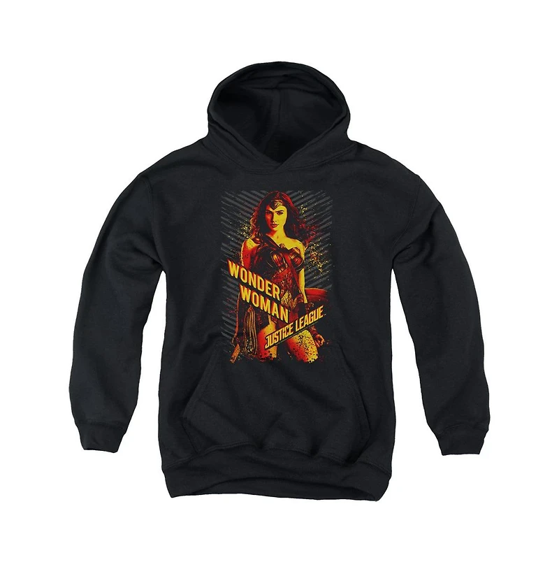 Justice League Movie Youth Wonder Woman Pull Over Hoodie / Hooded Sweatshirt