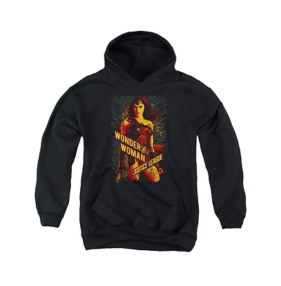 Justice League Movie Youth Wonder Woman Pull Over Hoodie / Hooded Sweatshirt