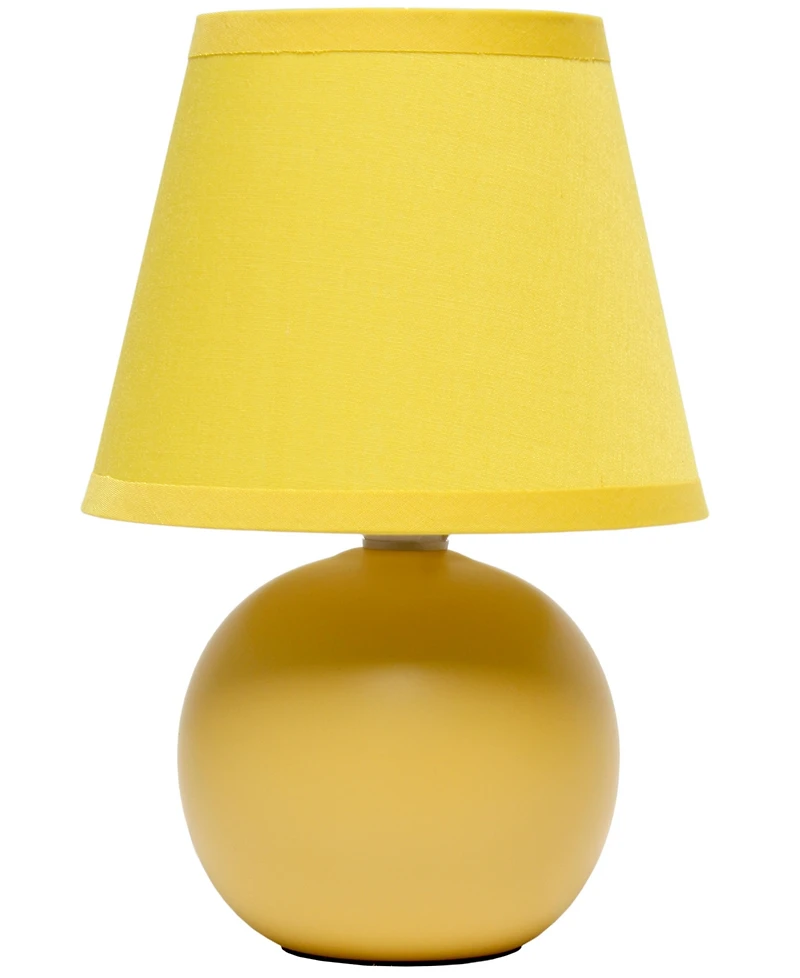 Creekwood Home Nauru 8.66" Traditional Petite Ceramic Orb Bedside Table Desk Lamp with Tapered Drum Fabric Shade