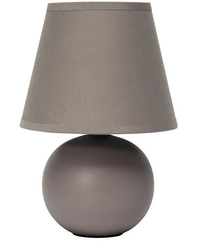 Creekwood Home Nauru 8.66" Traditional Petite Ceramic Orb Bedside Table Desk Lamp with Tapered Drum Fabric Shade