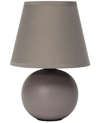 Creekwood Home Nauru 8.66" Traditional Petite Ceramic Orb Bedside Table Desk Lamp with Tapered Drum Fabric Shade