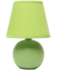 Creekwood Home Nauru 8.66" Traditional Petite Ceramic Orb Bedside Table Desk Lamp with Tapered Drum Fabric Shade