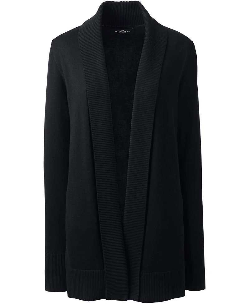 Lands' End Plus Cotton Modal Shawl Collar Cardigan Sweater