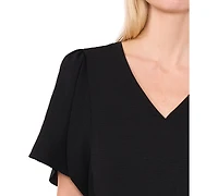 CeCe Women's Flutter-Sleeve V-Neck Smocked Romper