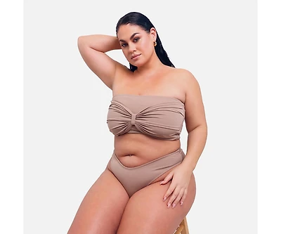 Rebdolls Women's Knotted Bandeau Swim Top - Taupe