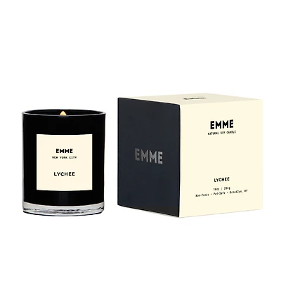 Emme nyc Natural Soy Lychee Scented Candle Jar, 10 oz