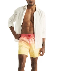 Nautica Men's Ombre Stripe Full Elastic 6" Swim Trunks