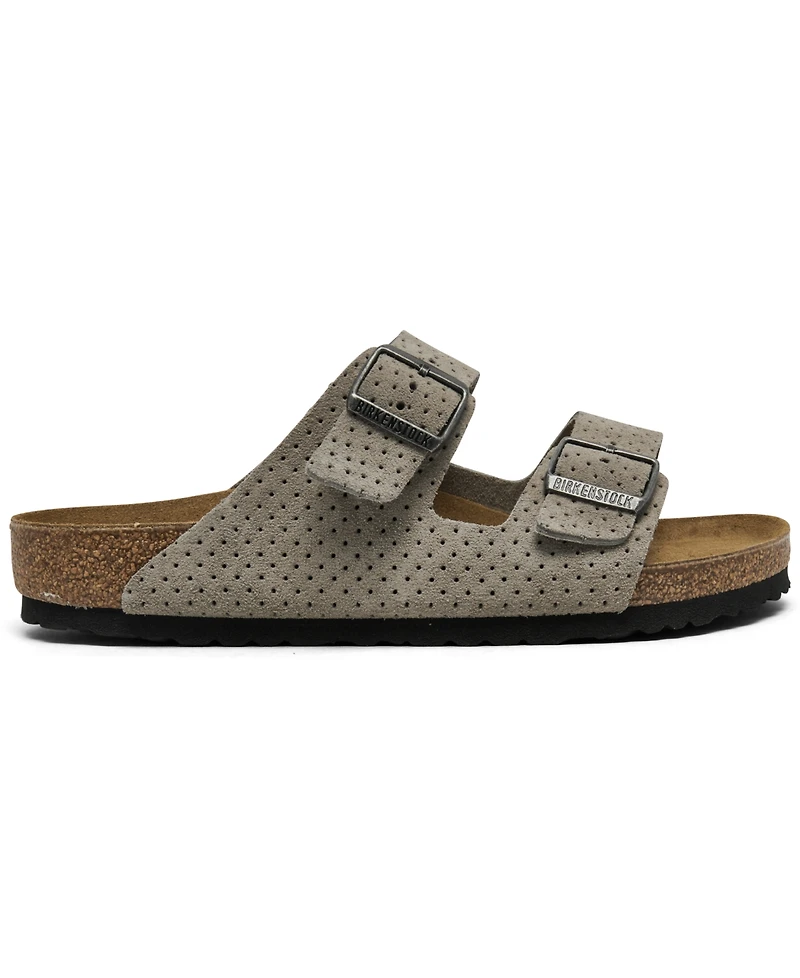 Birkenstock Men's Arizona Suede Embossed Dotted Adjustable Slide Sandals from Finish Line
