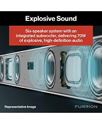 Furrion Aurora 70W 2.1 Outdoor Soundbar with Built-In Subwoofer, Bluetooth, Hdmi-arc, & Optical Inputs