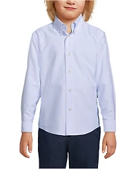 Lands' End Big Boys Long Sleeve Stripe Oxford Dress Shirt