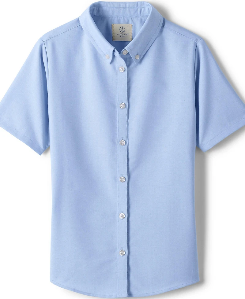 Lands' End Big Girls Short Sleeve Oxford Dress Shirt