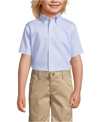 Lands' End Little Boys Short Sleeve No Iron Pinpoint Dress Shirt
