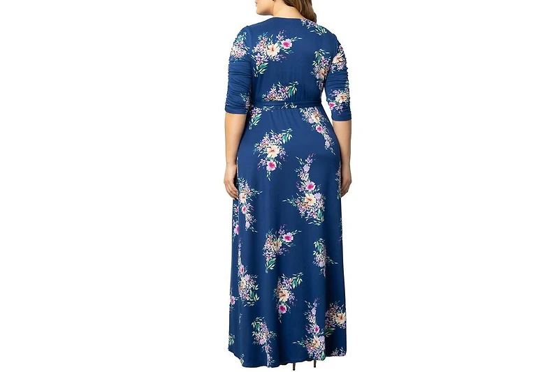 Kiyonna Plus Size Meadow Dream Maxi Wrap Dress