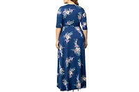 Kiyonna Plus Size Meadow Dream Maxi Wrap Dress