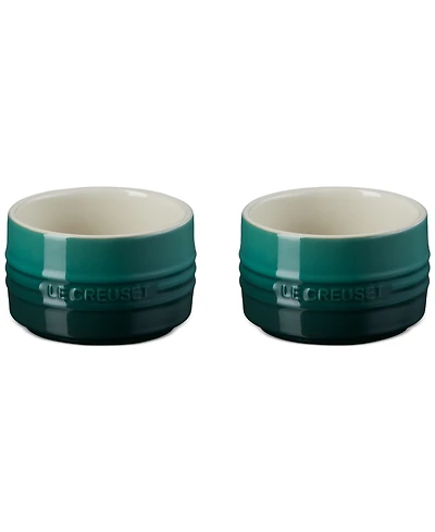 Le Creuset Stoneware Round Ramekin Straight Wall Set
