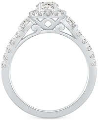 Diamond Halo Engagement Ring (1 ct. t.w.) in 14k White Gold