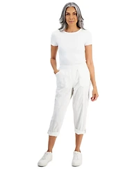 Style & Co Petite Pull-On Mid-Rise Rolled Cuff Capri Pants, Created for Macy's