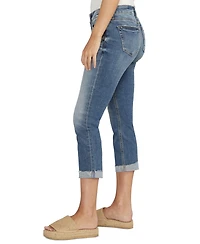 Silver Jeans Co. Women's Elyse Mid-Rise Stretch Capri Jeans