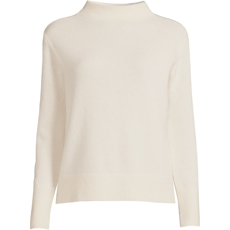 Lands' End Women's Cashmere Funnel Neck Sweater