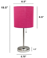 Creekwood Home Oslo 19.5" Contemporary Bedside Usb Port Feature Standard Metal Table Desk Lamp