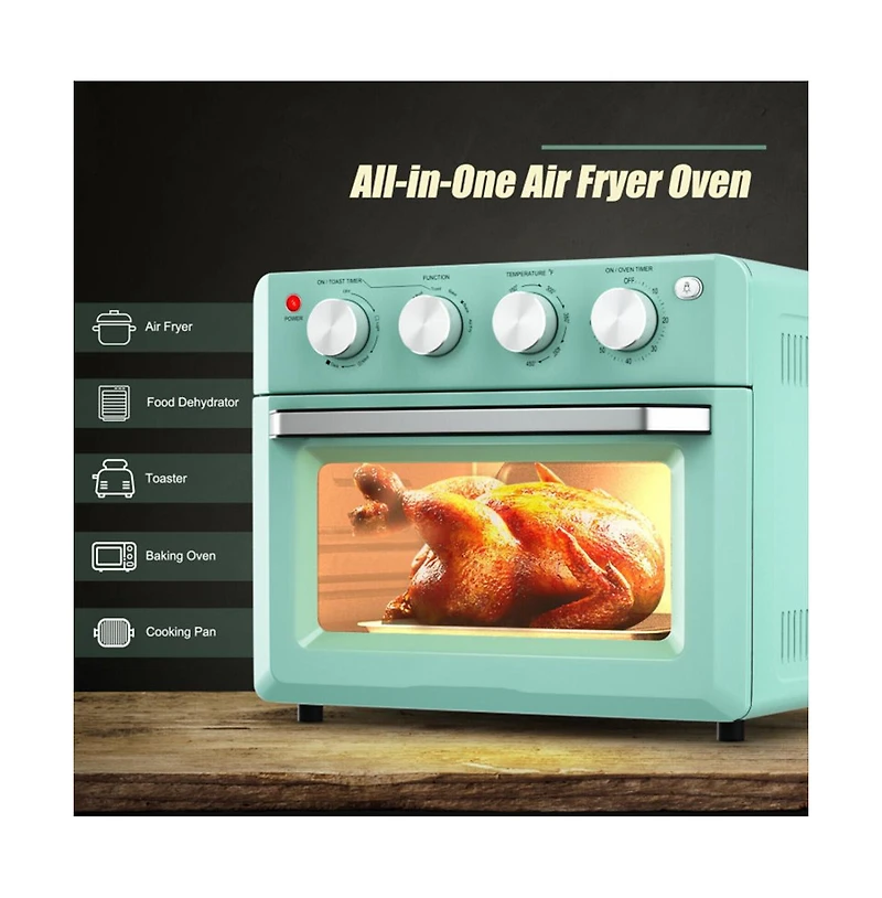 Slickblue 19 Qt Dehydrate Convection Air Fryer Toaster Oven with 5 Accessories