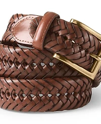 Lands' End Men's Big Leather Braid Belt