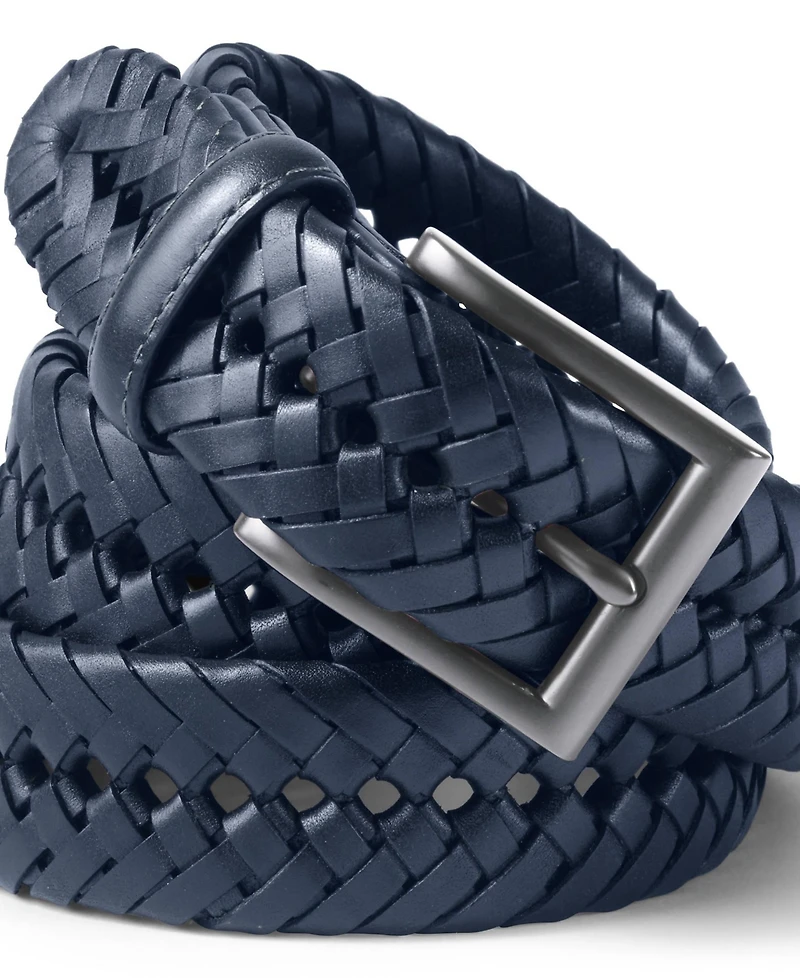 Lands' End Men's Big Leather Braid Belt