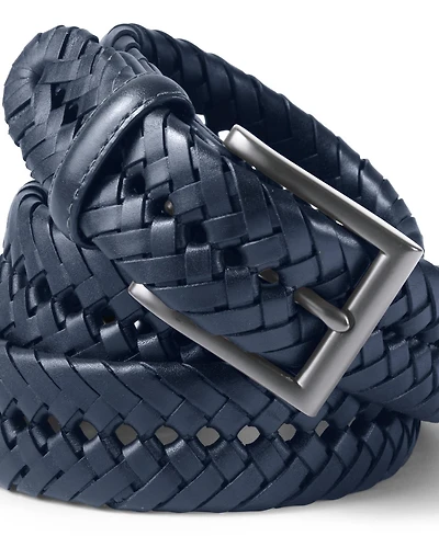 Lands' End Men's Big Leather Braid Belt