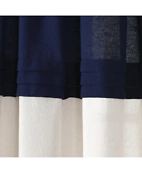 Lush Decor Farmhouse Faux Linen Colorblock Pleated Window Curtain Panels